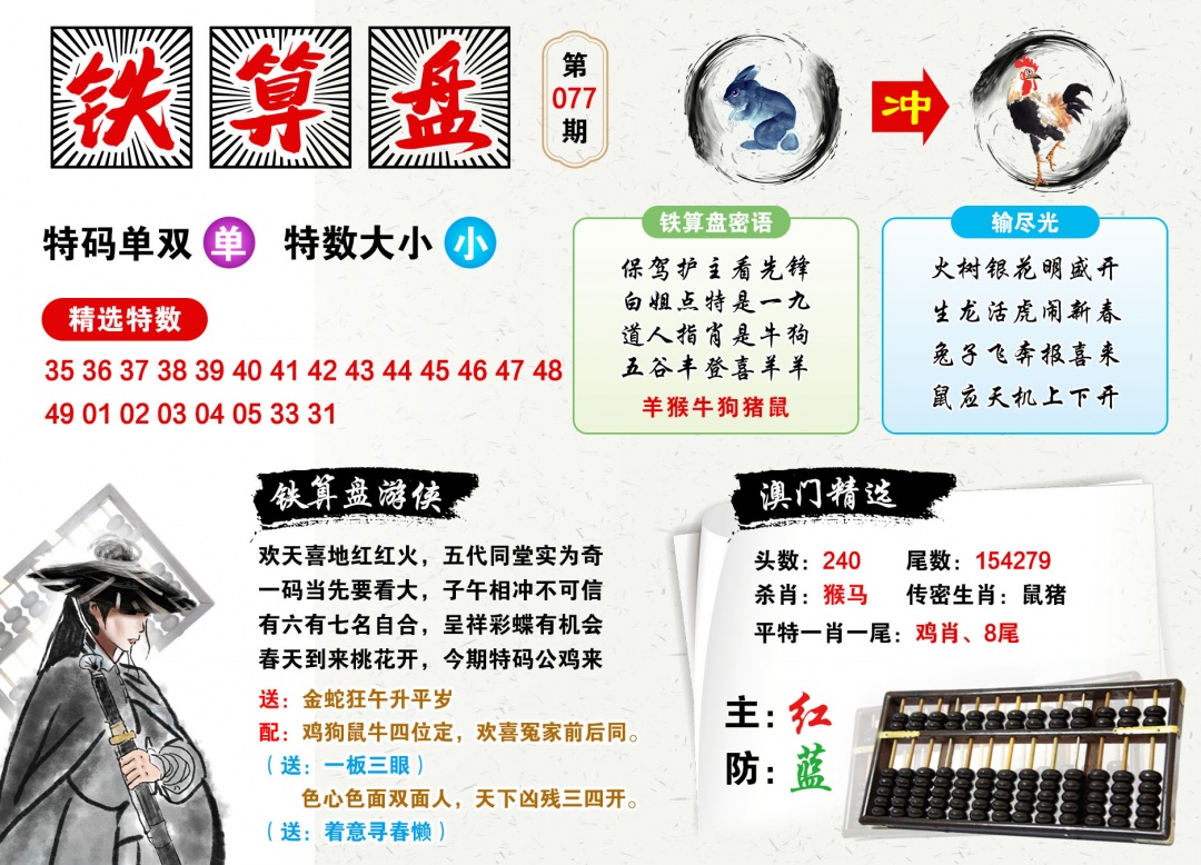 077期澳门铁算盘[图]